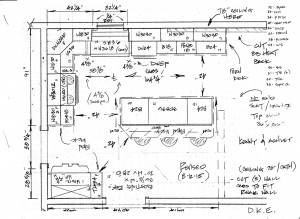 Custom kitchen project sketch