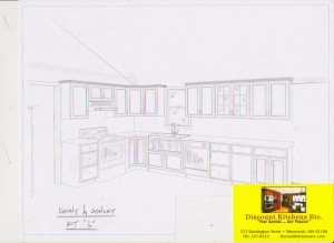 Custom kitchen project sketch